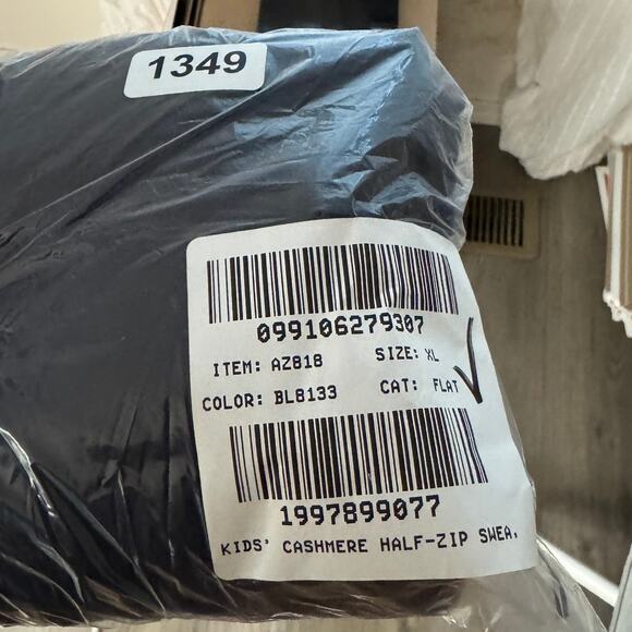 Crewcuts J.Crew Cashmere Half-zip Sweater Boys XL(12-13) Navy Mockneck Soft Knit - Picture 7 of 7
